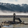 Dust Storm in Shallow Flood Irrigation Pond, Owens Lake, CA, 201