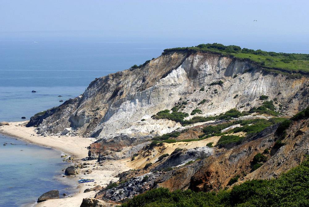 The rapidly eroding cliffs of Gay Head Martha’s Vineyard